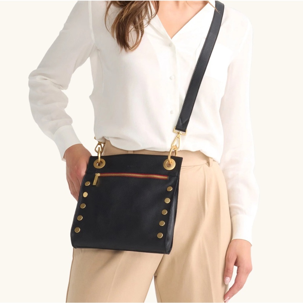 Hammitt Speckled Cream Leather Crossbody with Gold Hardware - Picture 3 of 16